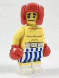 LEGO col304 Boxer, Black Eye, Blue and White Striped Trunks