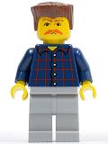 LEGO cty0082 Plaid Button Shirt, Light Bluish Gray Legs, Bushy Moustache