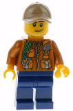 LEGO cty0820 City Jungle Explorer - Dark Orange Jacket with Pouches, Dark Blue Legs, Dark Tan Cap with Hole, Smirk and Stubble Beard