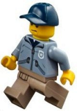 LEGO cty0883 Mountain Police - Officer Male, Dark Blue Cap, Sand Blue Jacket