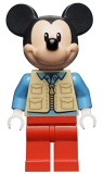 LEGO dis072 Mickey Mouse - Tan Safari Vest, Medium Blue Shirt