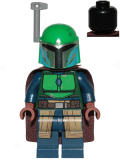 LEGO sw1078 Mandalorian Tribe Warrior - Female, Dark Brown Cape, Green Helmet with Antenna / Rangefinder