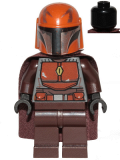LEGO sw1079 Mandalorian Tribe Warrior - Male, Dark Brown Cape, Dark Orange Helmet