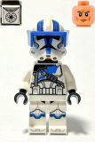 LEGO sw1247 Clone Heavy Trooper, 501st Legion (Phase 2) - White Arms, Blue Visor, Backpack, Nougat Head, Helmet with Holes
