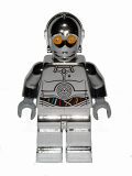 LEGO sw385 TC-14 Protocol Droid - Chrome Silver with Blue, Red and White Wires Pattern