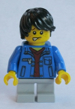 LEGO twn244 Boy, Denim Jacket, Light Bluish Gray Short Legs (10247)